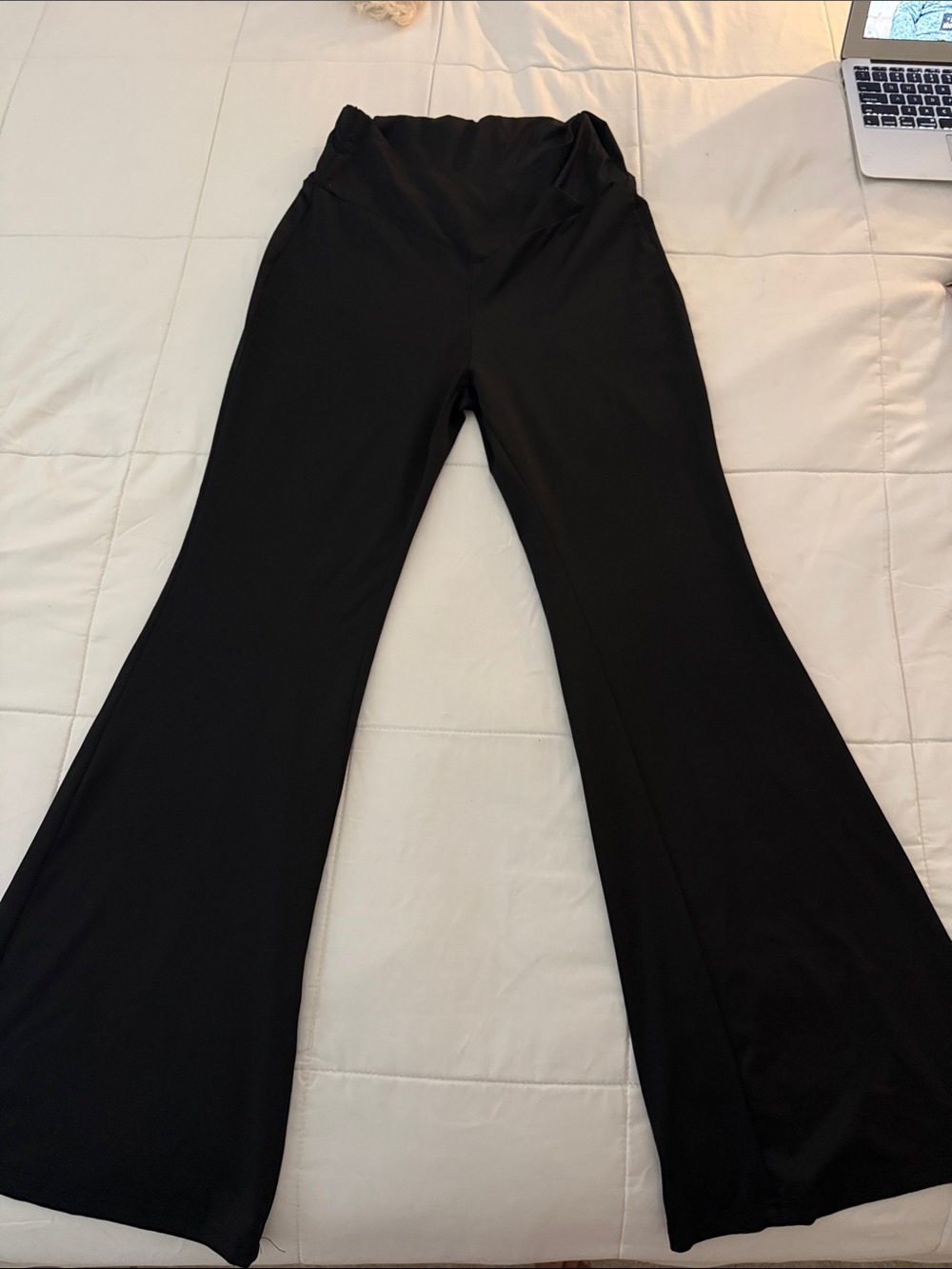 Amazon Black Flared Leggings with V-Waist